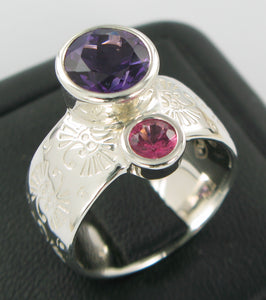 Gemstone Pattern Ring Ai162
