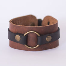 Load image into Gallery viewer, Leather Iron Ring Cuff