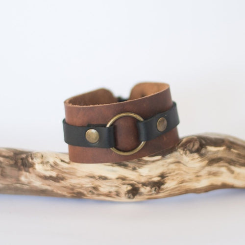 Leather Iron Ring Cuff