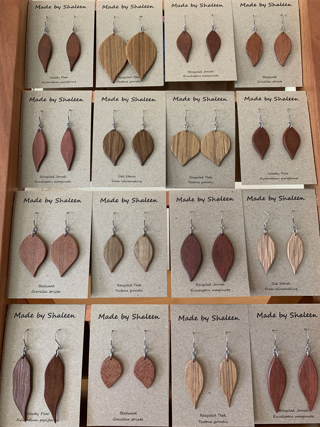Made by Sharleen Wooden Earrings