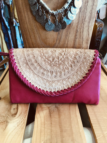 Fuchsia Mandala Clutch