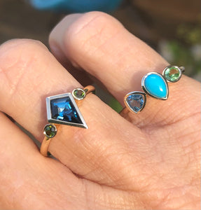 Kite Ring with London Blue Topaz Ai290L