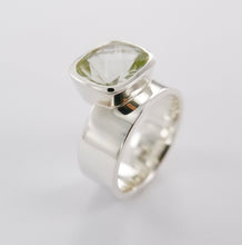 Load image into Gallery viewer, Green Amethyst Offset Ring Ai288