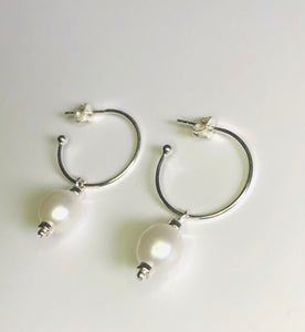 Hoop Stud earrings with Pearl or Stones Ai90