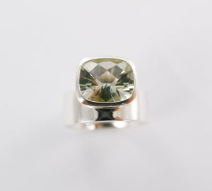 Green Amethyst Offset Ring Ai288