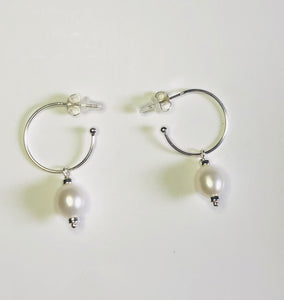 Hoop Stud earrings with Pearl or Stones Ai90