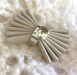 Green Amethyst Offset Ring Ai288