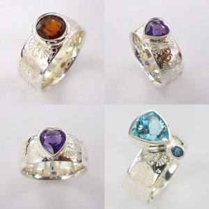 Gemstone Pattern Ring Ai162