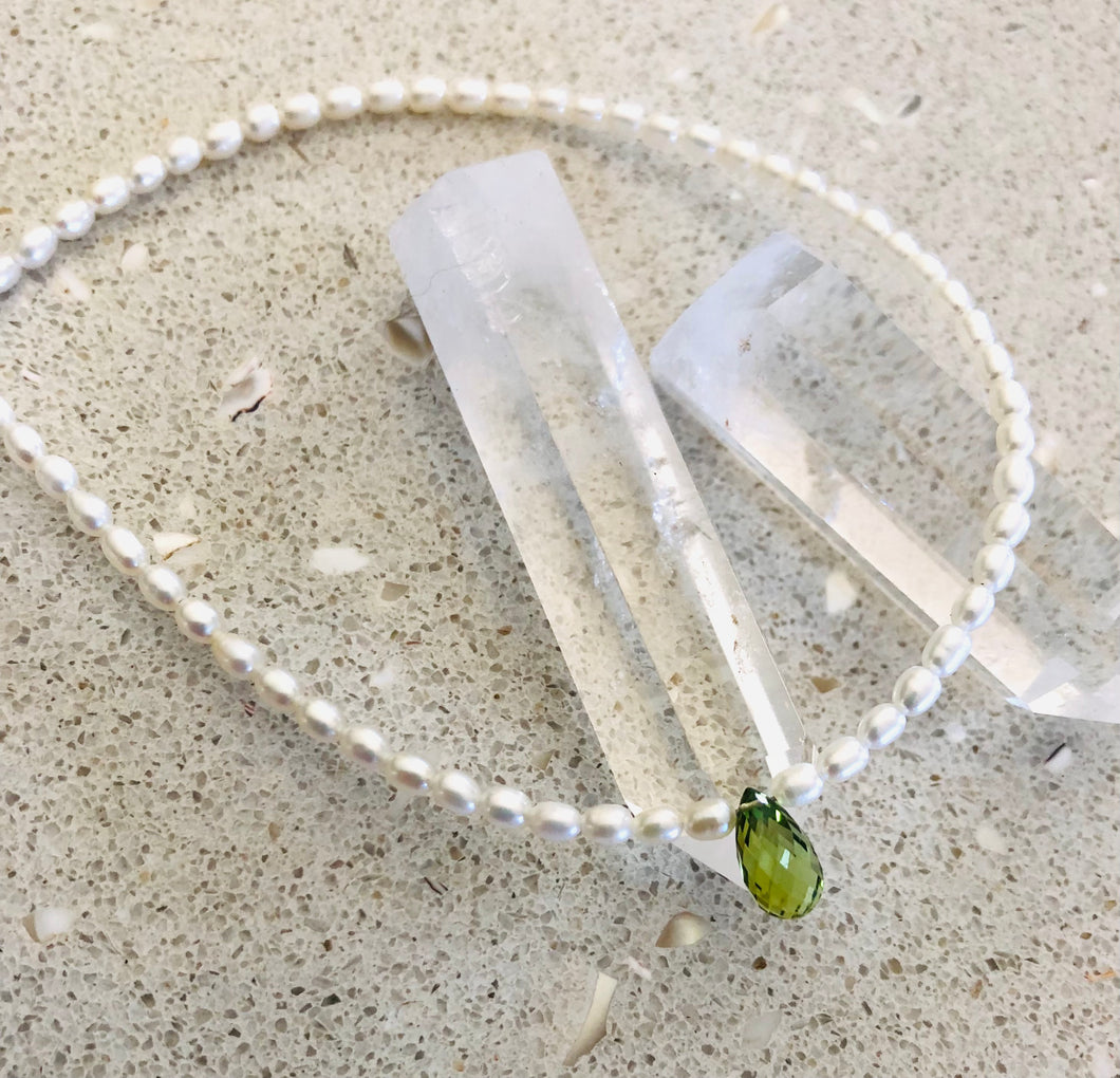 Mini Pearl & Briolettes Necklace Ai87