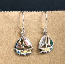 Load image into Gallery viewer, Sail boat earrings Ai3