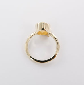 Opal & Diamond gold ring Ai9