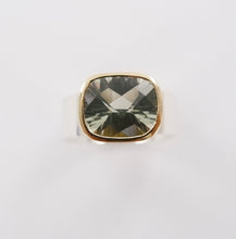 Load image into Gallery viewer, Green Amethyst Offset Ring Ai288