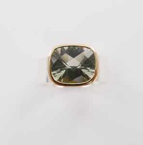 Green Amethyst Offset Ring Ai288