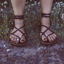 Load image into Gallery viewer, Leather Strappy Roman Sandals