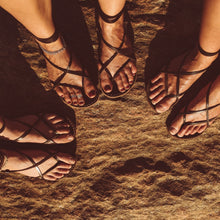 Load image into Gallery viewer, Leather Strappy Roman Sandals